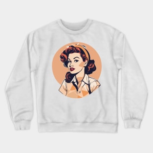 Ruby Retro Scarlet Vintage Pin Up Girl Crewneck Sweatshirt